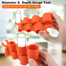 1/4'' - 1'' Depth Gauge and Pipe Deburring Tool Kit, 1/8'' to 1-5/8'' Inner Outer Reamer for PVC PPR Brass CPVC PE-RT