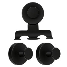 Suction Cup Shaver Holder, Stainless Steel Wall Mount Hooks, No-Drill Shower Hooks for Shaver Towels, and Loofahs