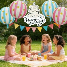 6 Pack Carnival Balloons 22 Inch 4D Circus Balloons Star Balloon for Carnival, Circus Theme Party Decorations +