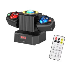 Zweiarmige RGBW-Bühnenleuchte mit Beweglichem DJ-Licht, Sterneneffekt, Soundaktivierter Beleuchtung für Konzerte, Clubs und Partys, UK-Stecker