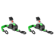 2X Retractable Ratchet Straps Self Retracting Ratchet Straps Soft Loops 3 Meters Easy Retract for Motorcycle Truck Cargo