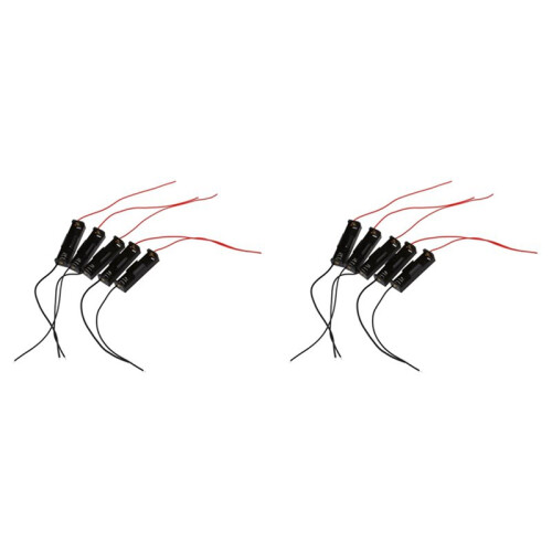 10pcs 15.2cm Wire Pipe Plastic 1 X 1.5V AAA Battery Storage Case Holder Black