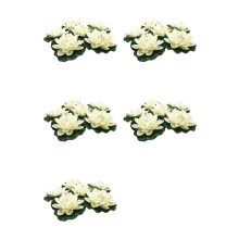 30Pcs Artificial Floating Foam Lotus Flowers,with Water Lily Pad Ornaments,Ivory White