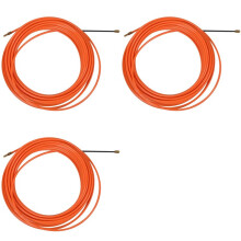 3pcs 4Mm 15 Meter Orange Guide Device Nylon Electric Cable Push Pullers Duct Snake Rodder Fish Tape Wire