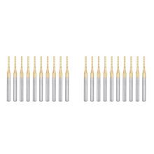 20PCS Titanium Coat Carbide End Mill Engraving Milling Cutter CNC Router Bits for PCB Machine, 1/8 Inch Shank 1.5Mm
