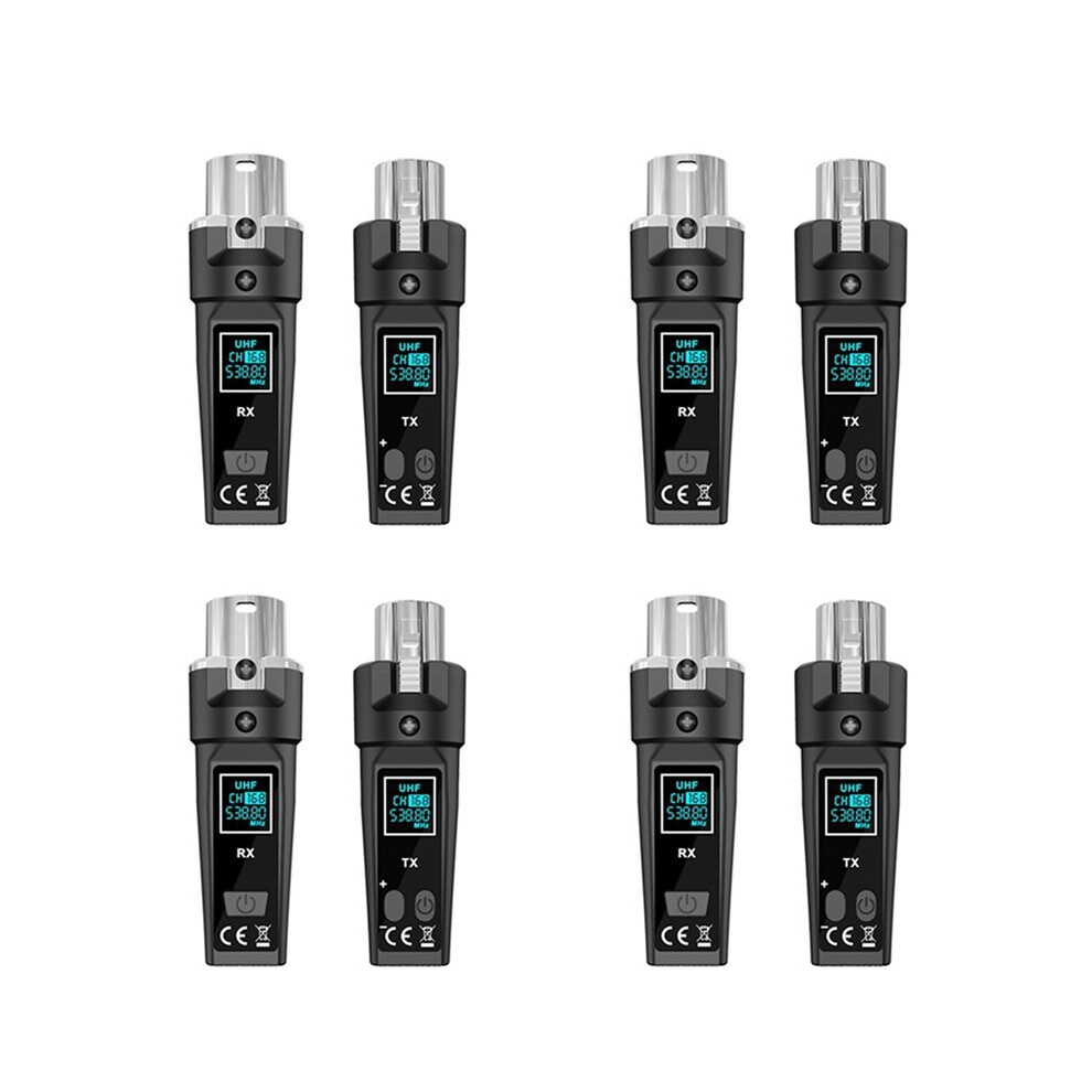 4X Uhf Wireless Microphone Converter Adapter Xlr Transmitter And Receiver For Dynamic Microphone Guitar Audio Mixer 4711228485710