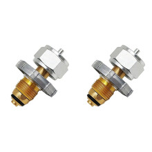 2X Gas Propaan Navuladapter Aluminium Navuluitgang Converter Adapter Campingfles Propaan Overdrachtmondstuk