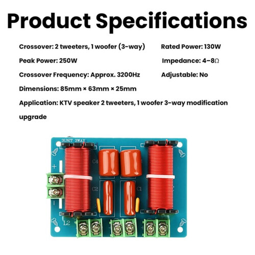 New 250W HiFi Audio Frequency Divider Three-Way Crossover Module for KTV Stage Speaker Modification - 2 High 1 Low 1