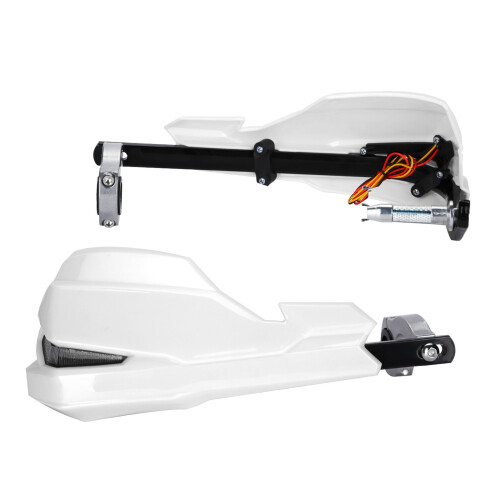 Kit universel de garde-mains avec feu de circulation LED-Blanc
