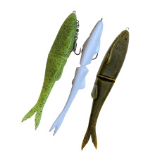 3Pcs Fishing Lures Soft Big Silicones T Tail Easy Shiners-12CM