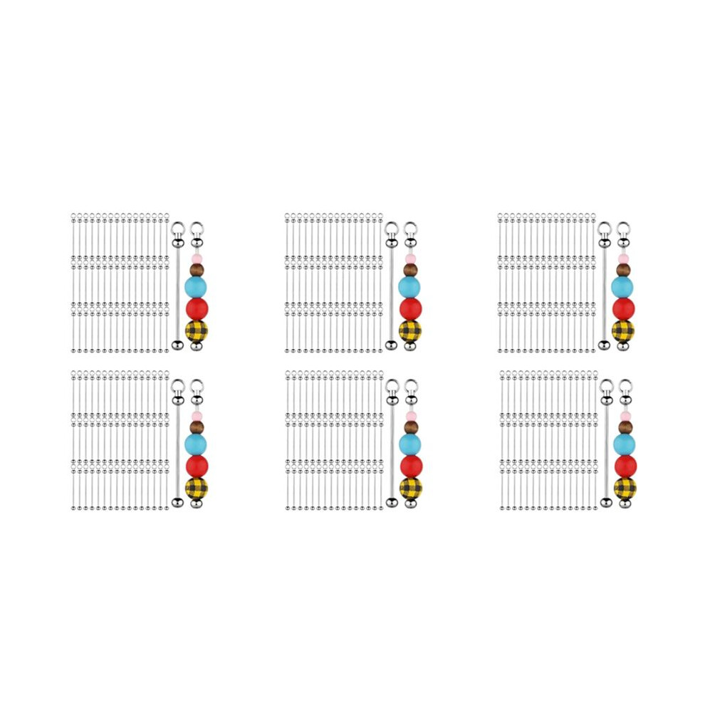 300Pcs Blank Beadable Keychain Bars,Metal Diy Bead Keychain Bar Charms Eady Detachable Key Chain Making Accessories 4713407047146