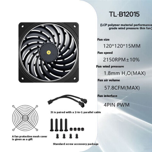 Thermalright Thin Fan Double  Bearings Three Phase Six Pole Motor for Computer Case Cooling Fan 1