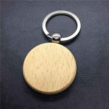 200Pcs Blank Round Wooden Key Chain Diy Wood Keychains Key Tags Can Engrave Diy Gifts