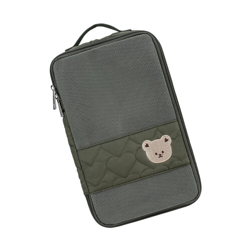 Sac à couches moderne avec compartiments zippés pour-ours vert
