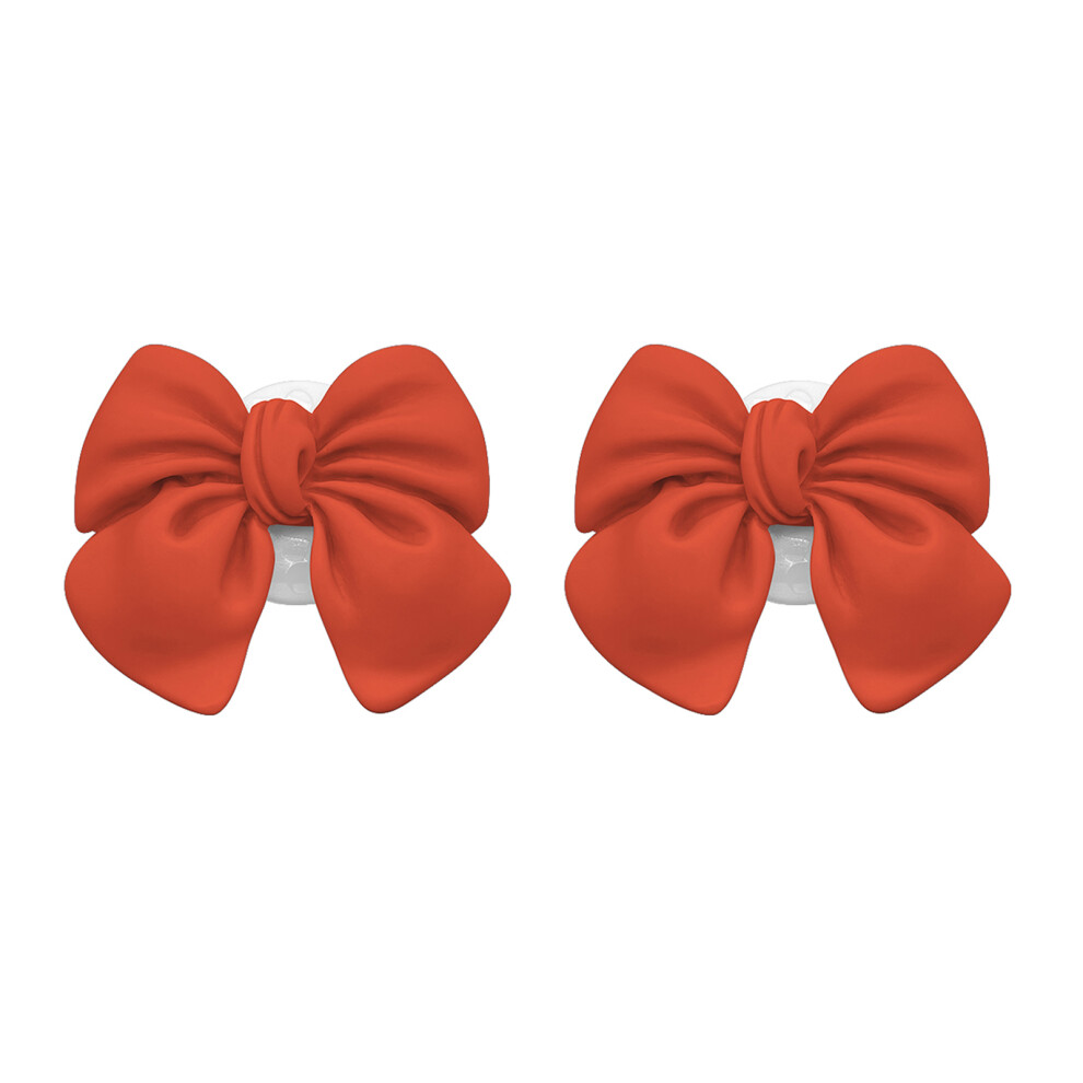 1Pair Resin Bows Design Earphone Decors For Headphone- Orange 7704001285697