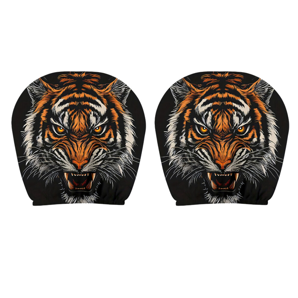 Car Headrest Covers With Tigers Print Funny Theme Comfortable 7704001286038