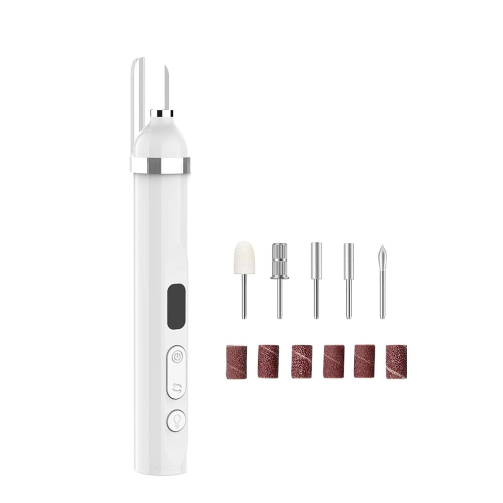 Photos - Manicure Cosmetics  Nail Drill Machine Electric Nail Polisher Rechargeable Electric Nail File for Manicure Portable Nail Sander with UV(White)