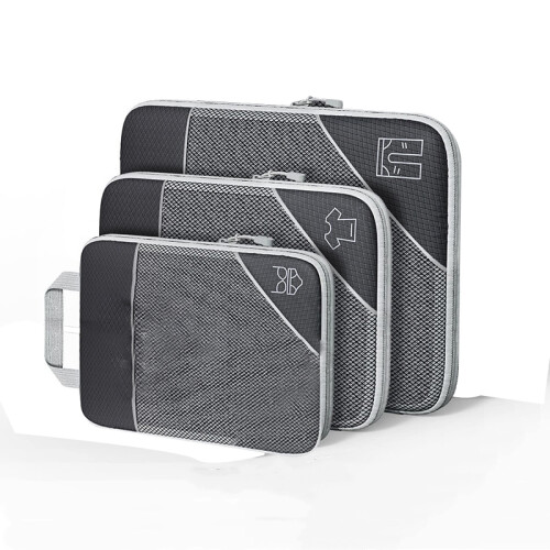 Borsa da viaggio con cubo di compressione per l'organizzazione - 3 pezzi Black