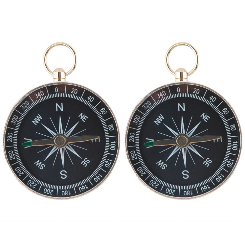 2X Portable Compass Keychain Ring Adventure Hiking Survival Compass Aid 6033566156717