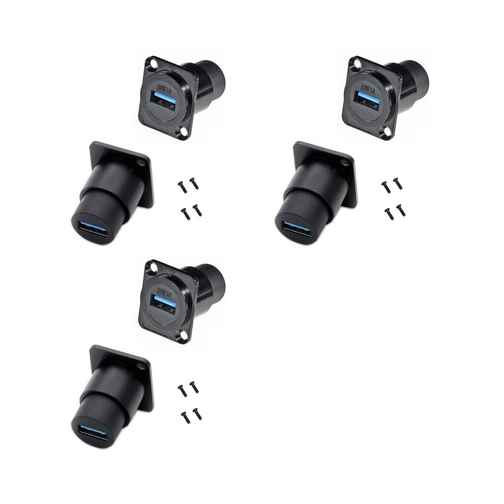 6Pcs D Type Metal Usb3.0 Socket Female To Female Usb 3.0 Connector D-Type Usb Panel Mounting Solderless Signal Coupler 4713593871983