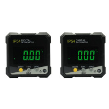 2X Inclinomètre Magnétique à Quatre Côtés, Écran LCD IP54 4 X 90 Degrés, Affichage Numérique, Inclinomètre LCD, Rapporteur D'Angle