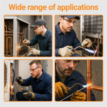 6 Sticks Brazing Rods 0.050"X1/8"X10" Industry Grade for HVAC Air Conditioning Refrigerators Cold Storage Equipment
