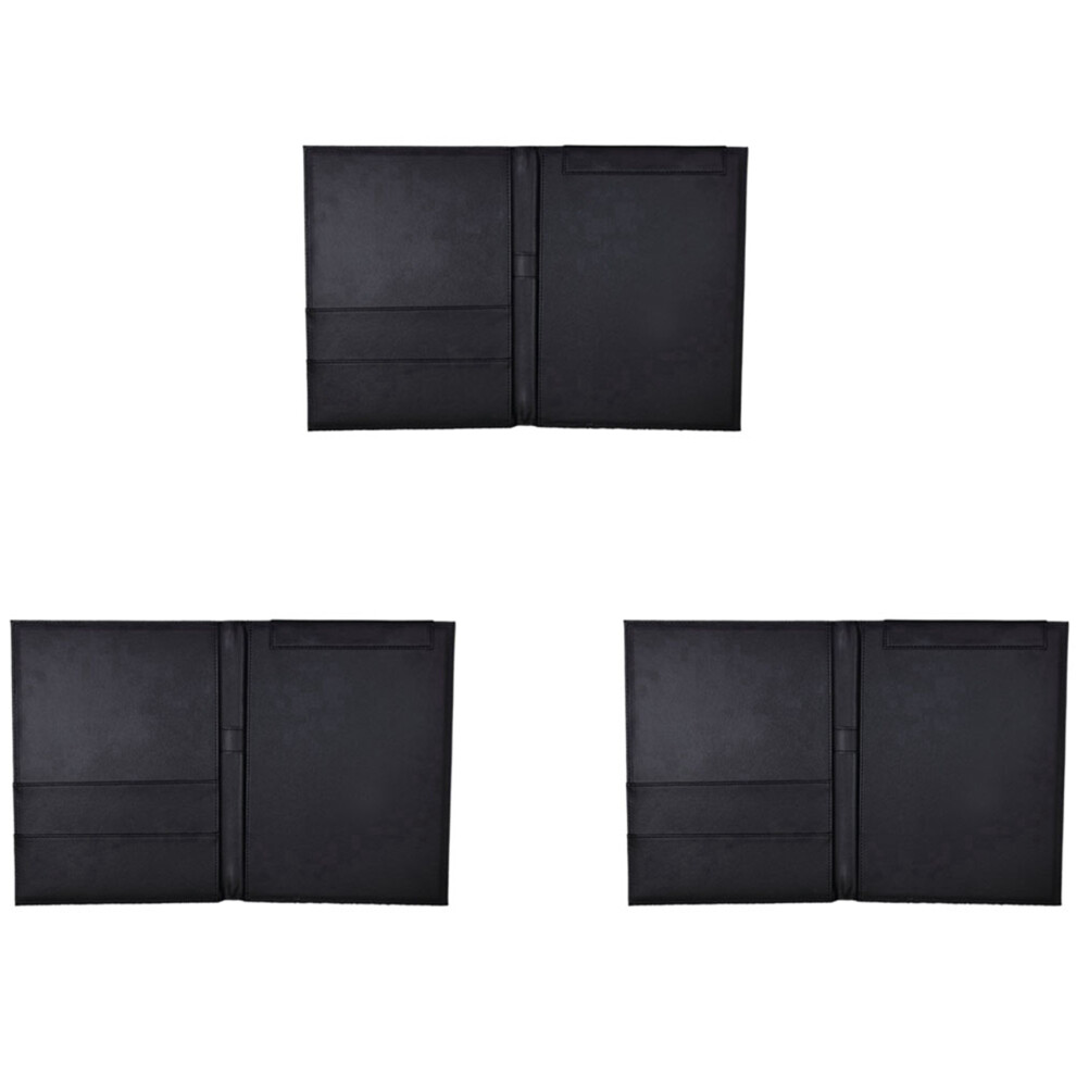 3X Pu Leather A4 Writing Clipboard Business Notepad Clip Boards Meeting Conference Document Organizer File Folders 4712433381712