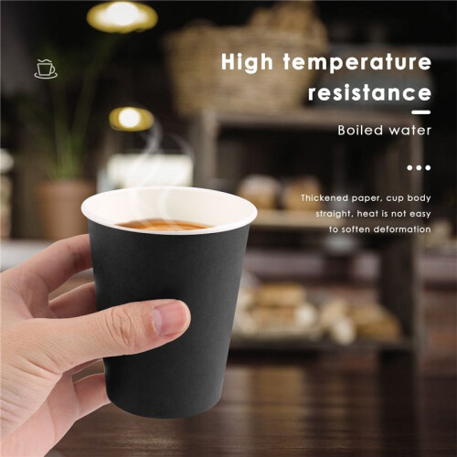20 Paper Cups (9oz) - Plain Solid Colours Birthday Party Tableware Catering(black) 2