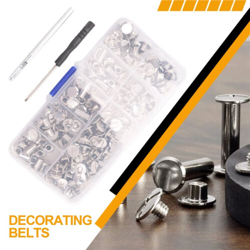 Chicago Screw Leather Rivets Assorted Screw Rivets M5 Chicago Binding Screws for Decorating PU  Belts(110PCS)A 2