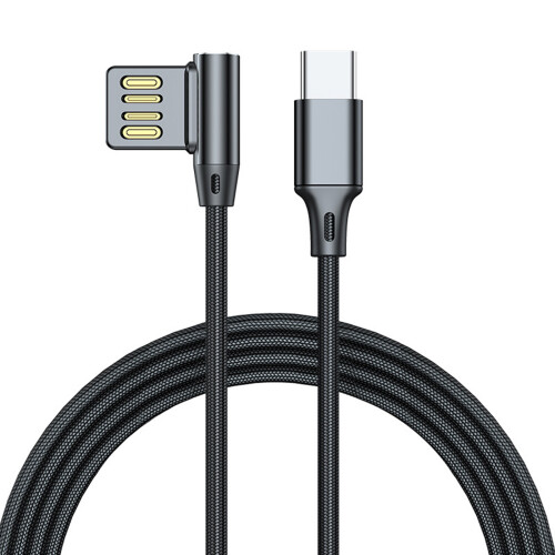 Elegantes, abgewinkeltes USB-A-auf-Typ-C-Ladekabel mit-2m
