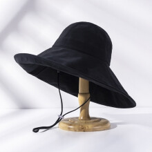 (Upgraded Black) Cotton Sun Linen Hat For Women With Wide Brim Uv Protection Summer Cap Beach Outdoor