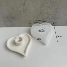 (C) Heart Shape Silicone Mold Love Circular Aromatherapy Candle Holder Crystal Drop Glue Love Candlestick Candle Socket Mold