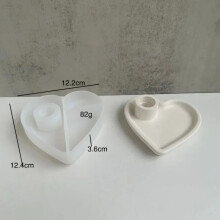 (A) Heart Shape Silicone Mold Love Circular Aromatherapy Candle Holder Crystal Drop Glue Love Candlestick Candle Socket Mold