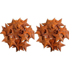 100X Rusty Metal Barn Star. Vintage Country Decorative Star with Hole for Rustic Decoration for Christmas Holidays