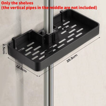 (Black)Organizador de ducha de baño contemporáneo con espacio material de aluminio para habitación