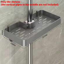 (Gunmetal)Organizador de ducha de baño contemporáneo con espacio material de aluminio para habitación