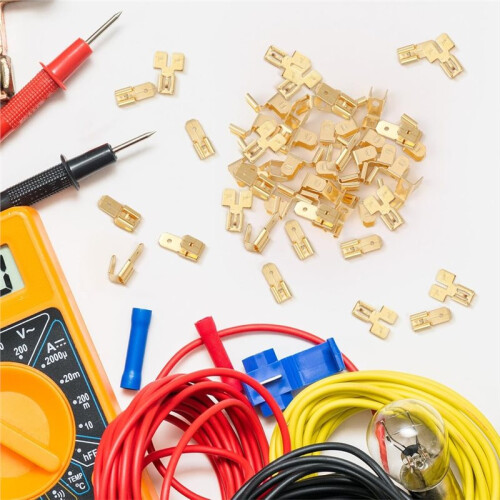 24 Pcs Electrical Quick Splice Wire Terminals, Piggyback Spade Connectors,Double Spade Connector