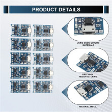10Pcs 5V USB 1A 18650 for TP4056 Lithium Battery Charging Board With Protection Charger Module