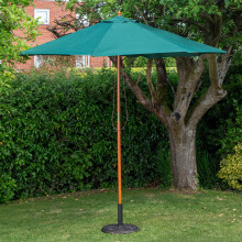Samuel Alexander 2.7m Outdoor Wooden Garden Parasol Sun Shade with Carry Bag in Green