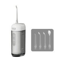 (White) Oral Irrigator Portable Dental Water Flosser for Teeth USB Rechargeable Dental Irrigator Water Jet Floss Mouth Washing Machine