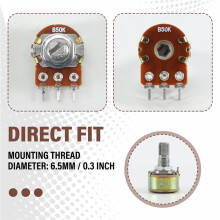 1 St Silvermetall B50K 50K Ohm 6-Polig Dubbel Trimpotentiometer 3,8 X 2,8 X 1,7Cm
