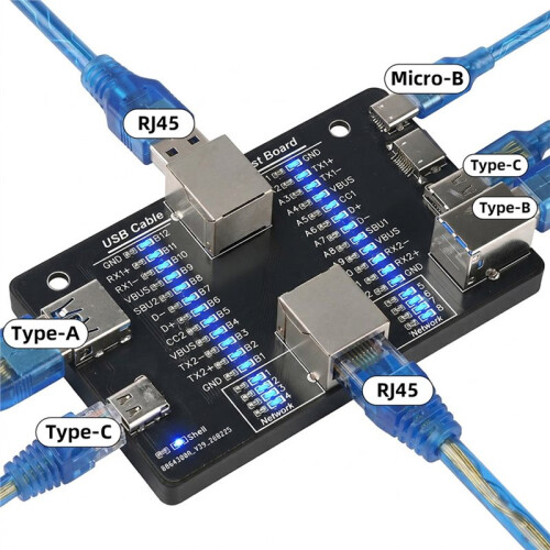 Multifunctional USB Cable Tester USB3.0/3.1/3.2 Type-C 24Pin Cable Detector Support Micro-B RJ45 Cable Test Tool 2