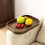 Multi-Purpose Tray Storage Tray Sofa Handrail Special Storage Tray Remote Control Snacks and Beverage Placement Storage Square Brown 2