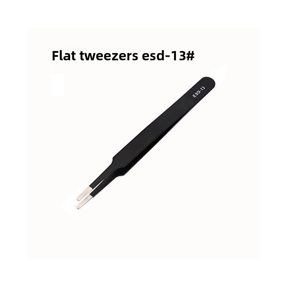 (Flat) Stainless Pointed Steel Tweezers Professional Tweezers Cosmetic Precision