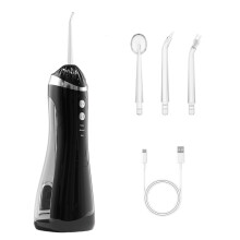 (Black) Oral Irrigator Portable Dental Water Flosser for Teeth Dental Water Irrigator Rechargeable Dental Water Jet for Teeth Cleaning