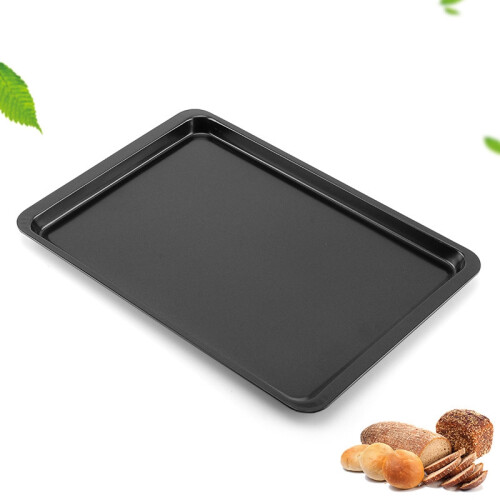 2Pcs  Rectangular Non-Stick Bread Cake Baking Tray Baking Tray Oven Rectangular Black Baking Tray Diy Baking for Kitchen 1