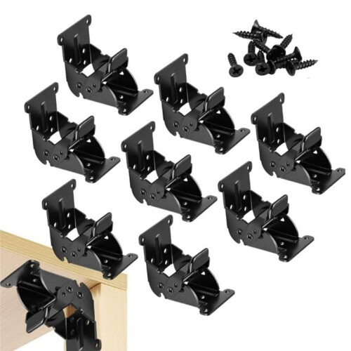 8 Pack Folding Brackets, Heavy-Duty Self-Locking Hinges with Screws, Foldable Lock Extension Support Brackets 1