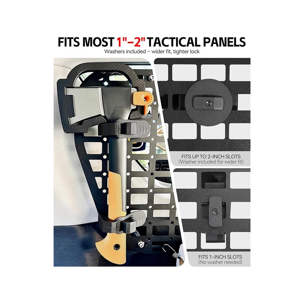 8 Quick Release Rubber Clamps For Heavy Duty Shovel Holder For Truck For Securing Tools 1" To 1.6Â³ With Mounting Screws 4714054758324