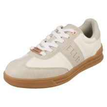 (White, UK 8) Ladies Elle Sport Lace Up Gum Sole Comfy Trainers F7443