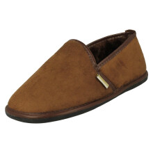 (Brown, UK 11) Mens Coolers Warm Lined Full Slippers C-3934